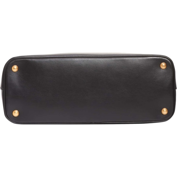 New Authentic PRADA Calfskin Dome Satchel Medium Black - Picture 2 of 8